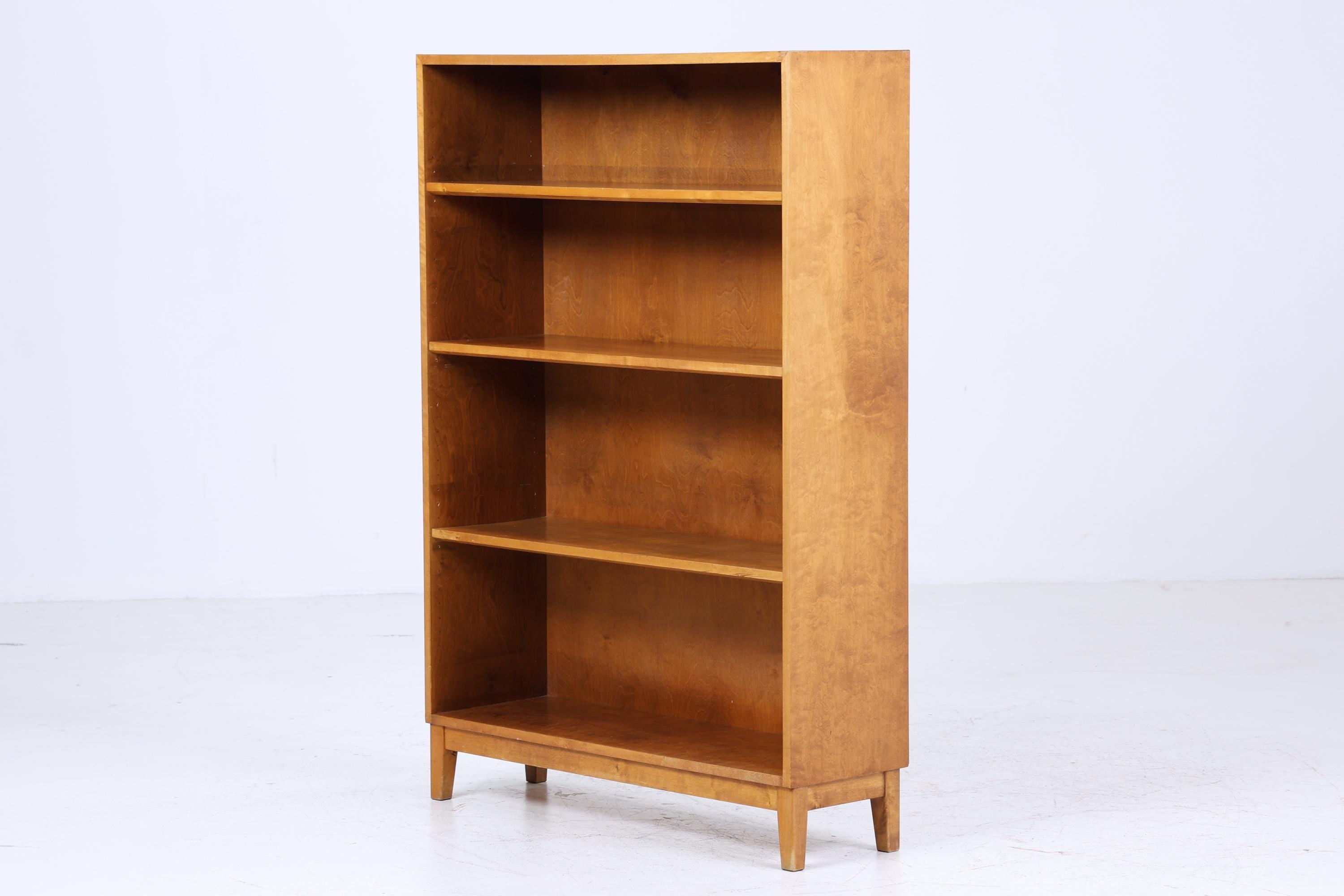 Breites Vintage Bücherregal | Mid Century Regal | 60er Retro Holz Aufbewahrung