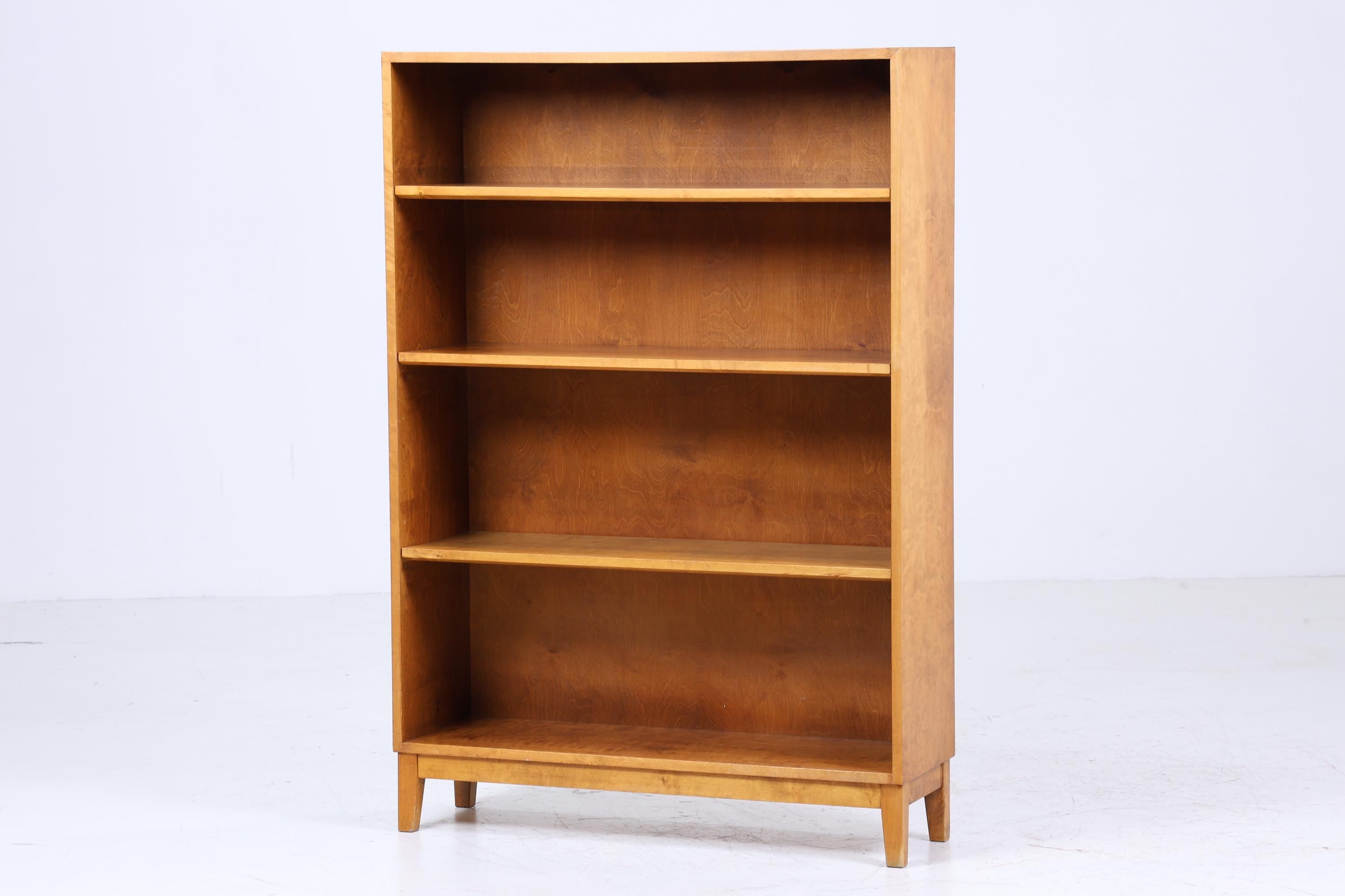 Breites Vintage Bücherregal | Mid Century Regal | 60er Retro Holz Aufbewahrung