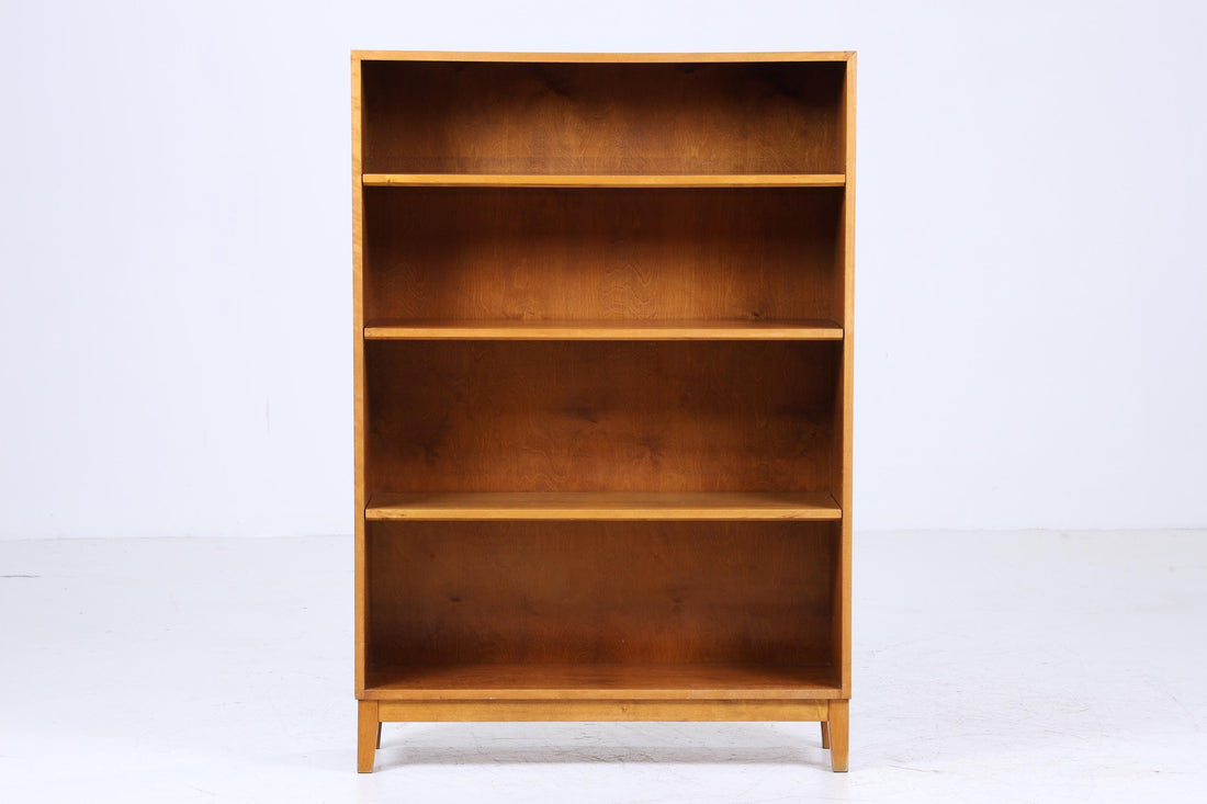 Breites Vintage Bücherregal | Mid Century Regal | 60er Retro Holz Aufbewahrung