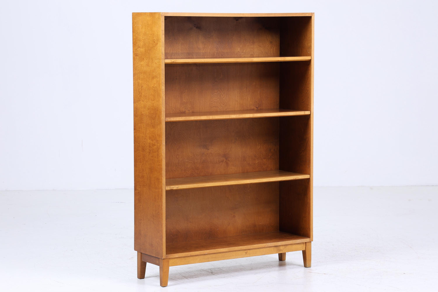 Breites Vintage Bücherregal | Mid Century Regal | 60er Retro Holz Aufbewahrung