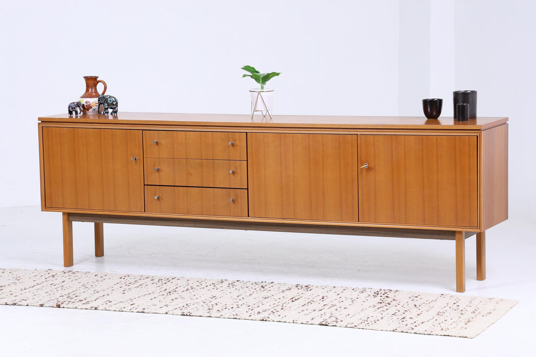 Vintage Sideboard 60er Jahre | Mid Century Schubladen Anrichte Holz Aufbewahrung