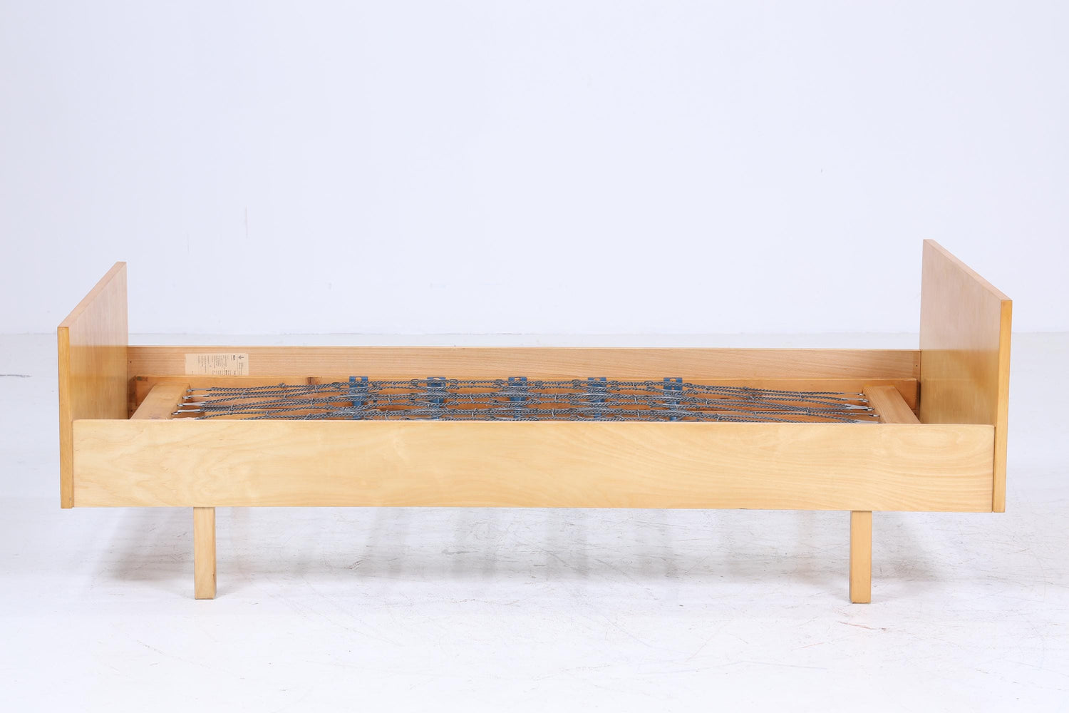Vintage Bett 60er Jahre | Mid Century Federkernbett Bettgestell Daybed Tagesbett Holz Retro 70er 1/2