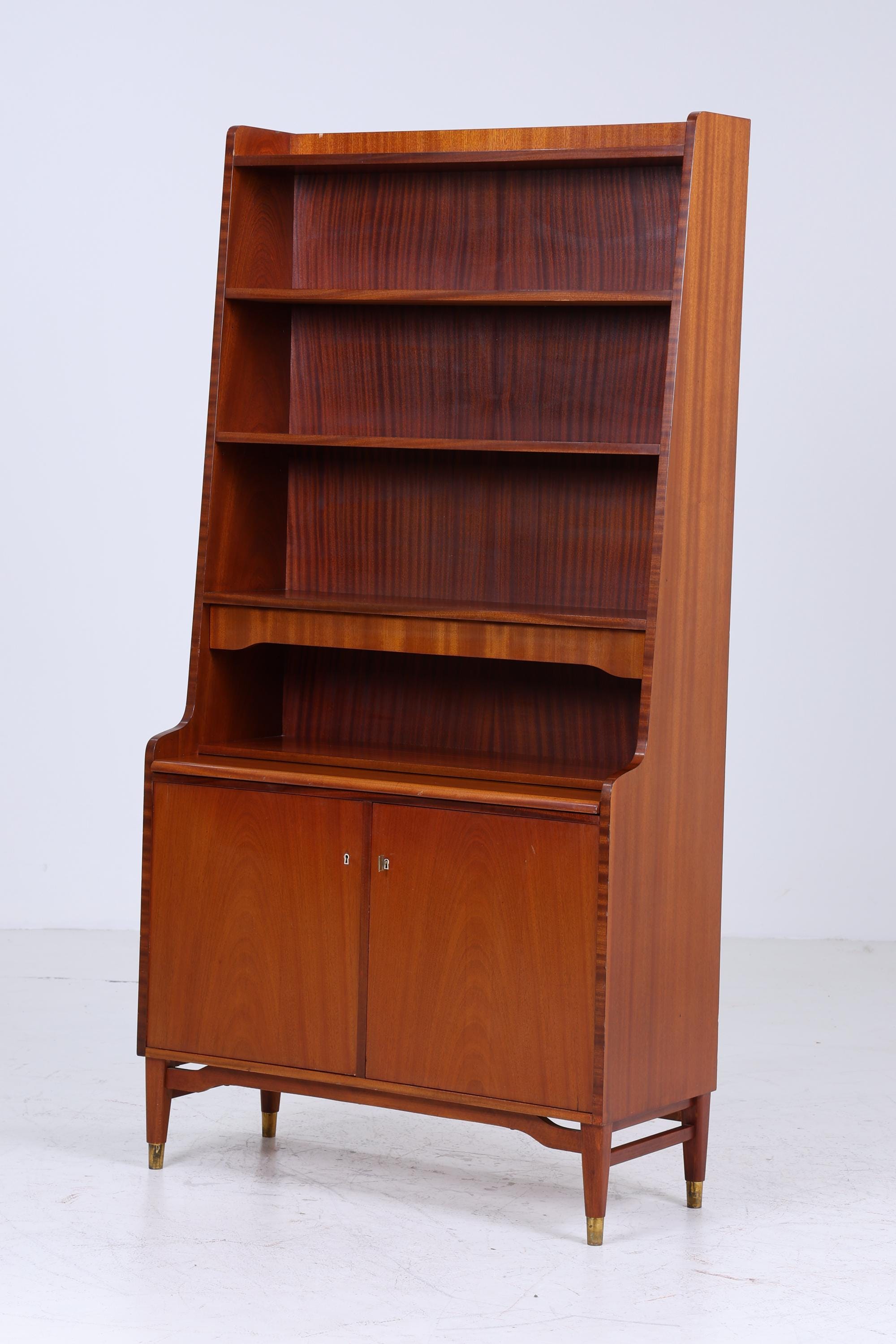 Vintage Regal 60er Jahre | Mid Century Bücherregal Schreibtisch Sekretär Retro Holz Aufbewahrung