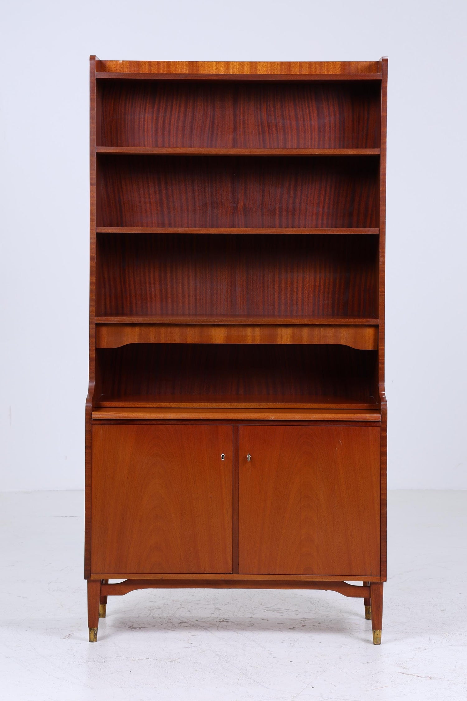 Vintage Regal 60er Jahre | Mid Century Bücherregal Schreibtisch Sekretär Retro Holz Aufbewahrung