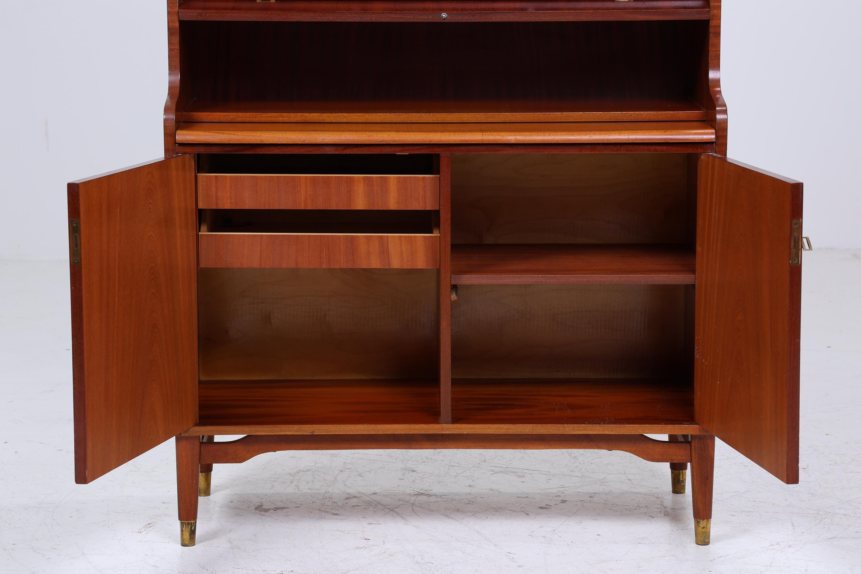 Vintage Regal 60er Jahre | Mid Century Bücherregal Schreibtisch Sekretär Retro Holz Aufbewahrung