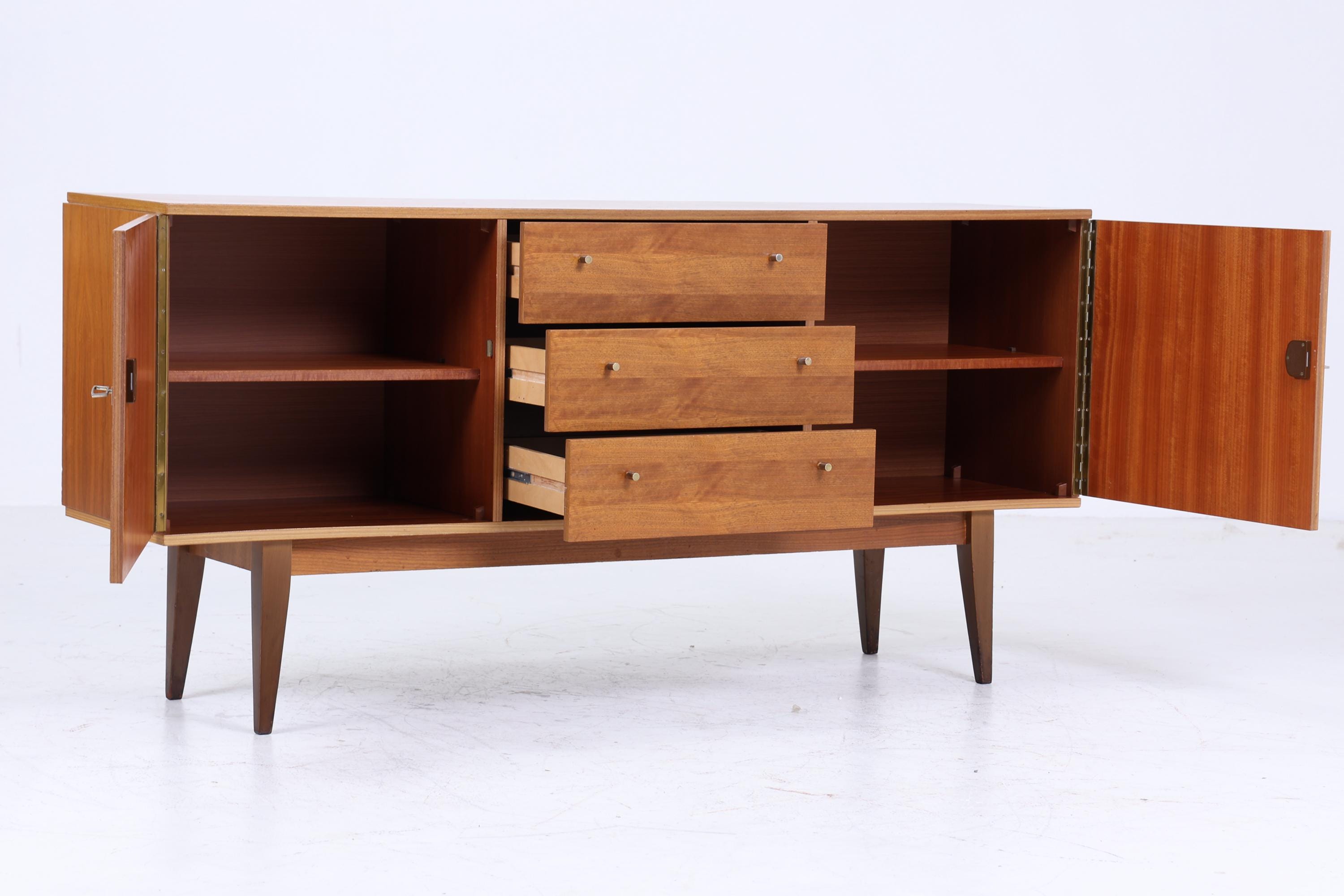 Mid Century Sideboard 60er Jahre | Mid Century Schubladen Anrichte Holz Aufbewahrung