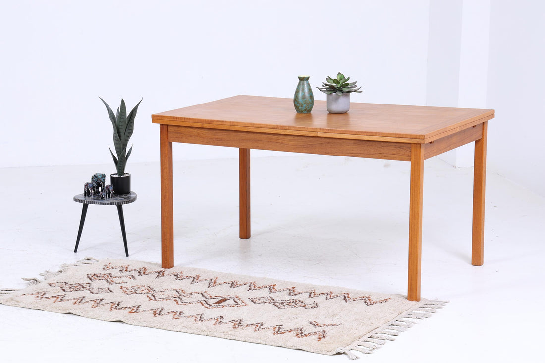 Hochwertiger Vintage Teak Küchentisch 60er Jahre | Mid Century Ausziehbarer Esstisch Tisch Retro