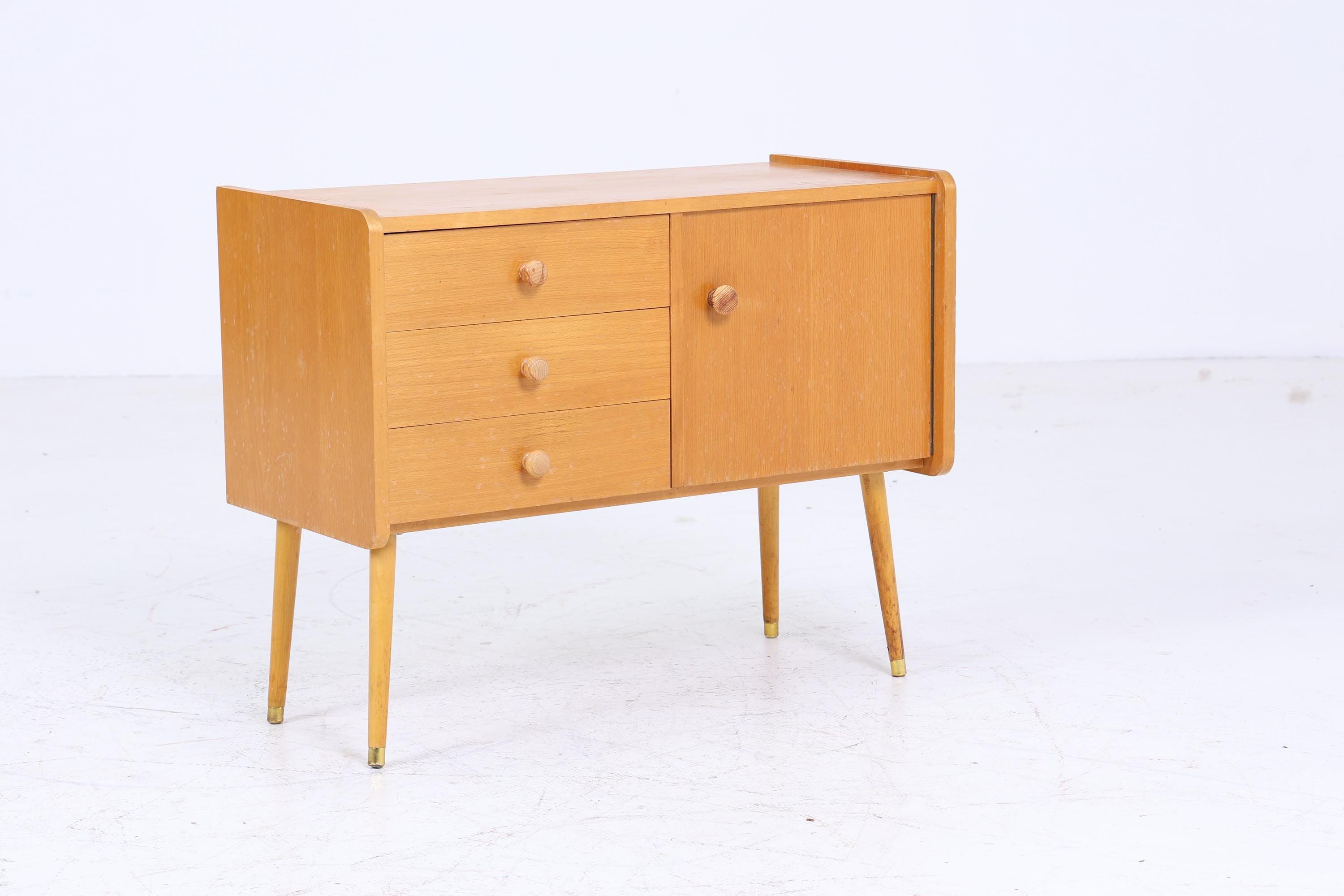 Kleine Vintage Schubladen Kommode | Mid Century Schubladen Schrank | 60er Jahre Holz Aufbewahrung