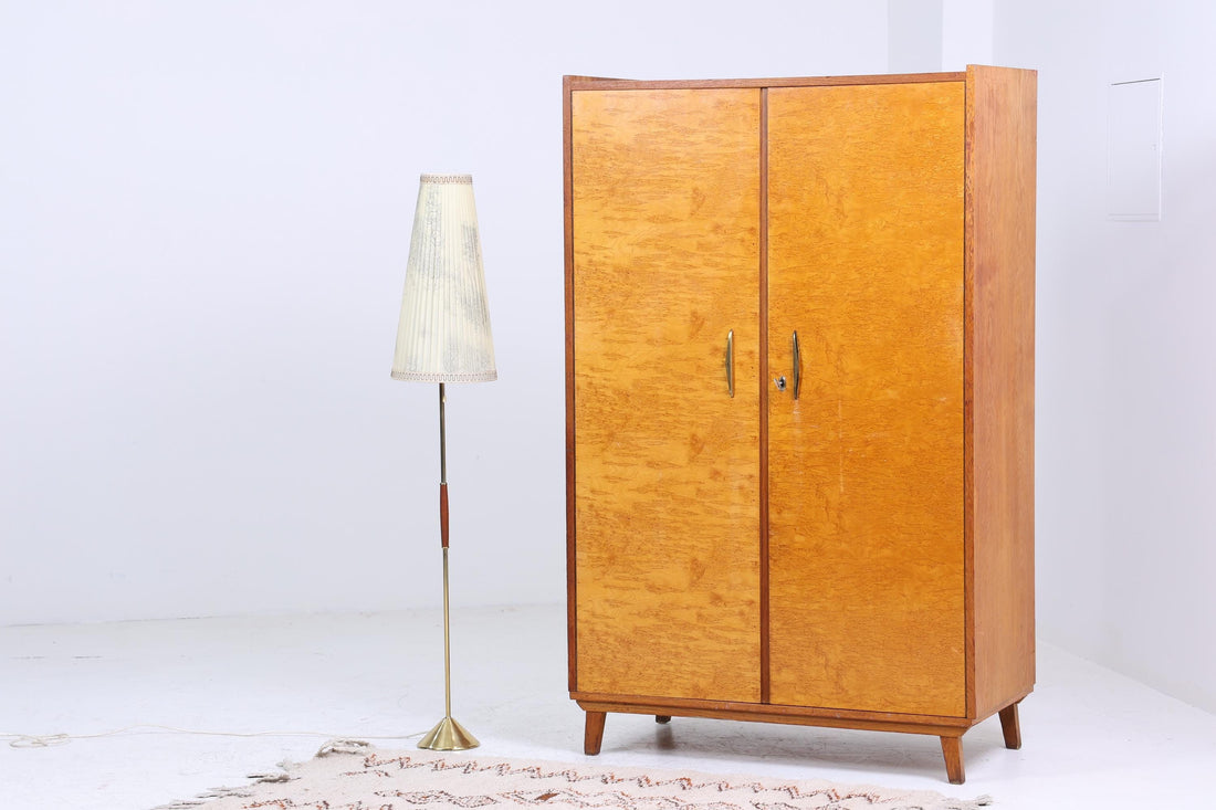 Vintage Wäscheschrank 60er Jahre | Mid Century Kleiderschrank Fächerschrank Retro Holz Schubladen Aufbewahrung