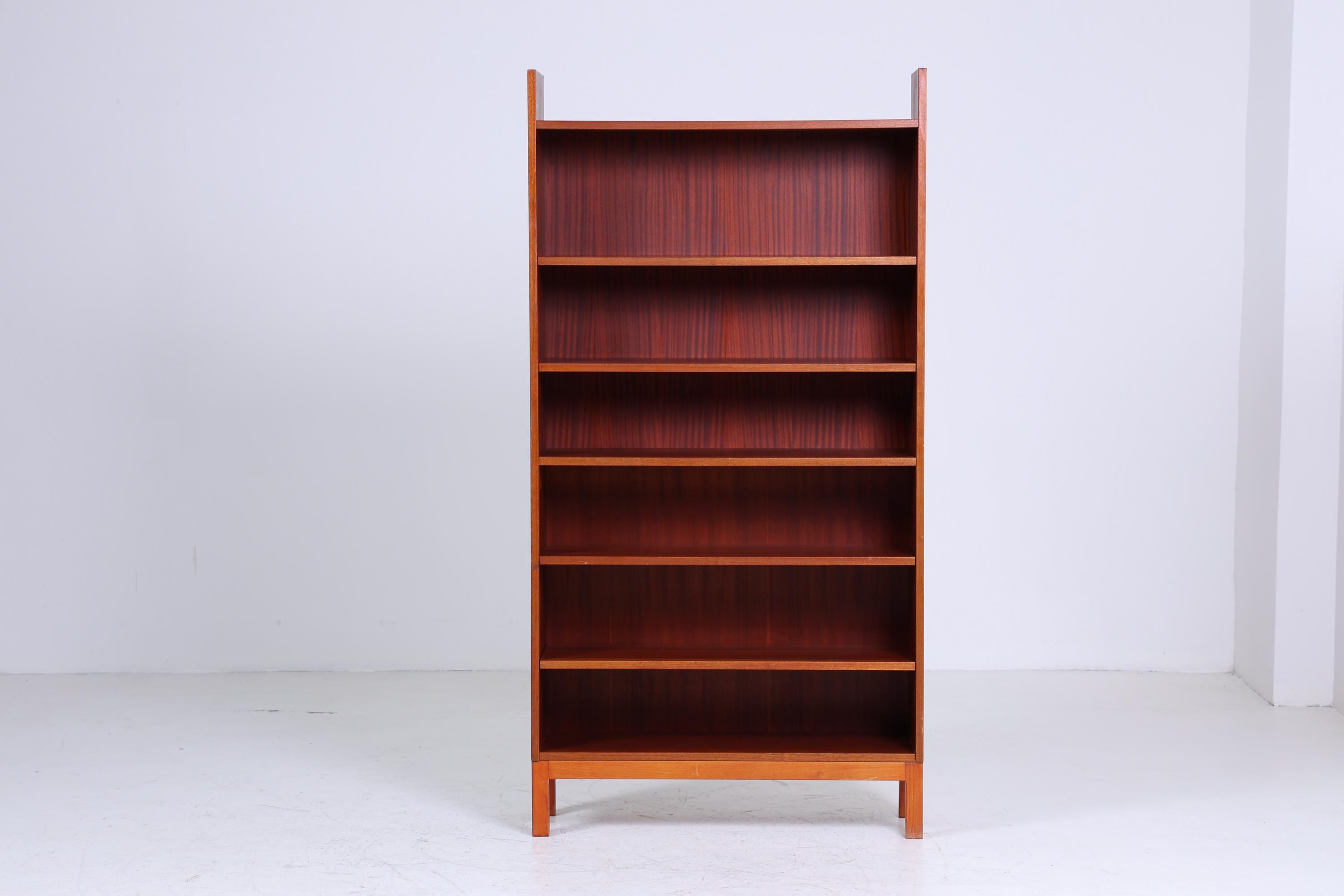 Vintage Mahagoni Bücherregal | Mid Century Regal | 60er Retro Holz Aufbewahrung