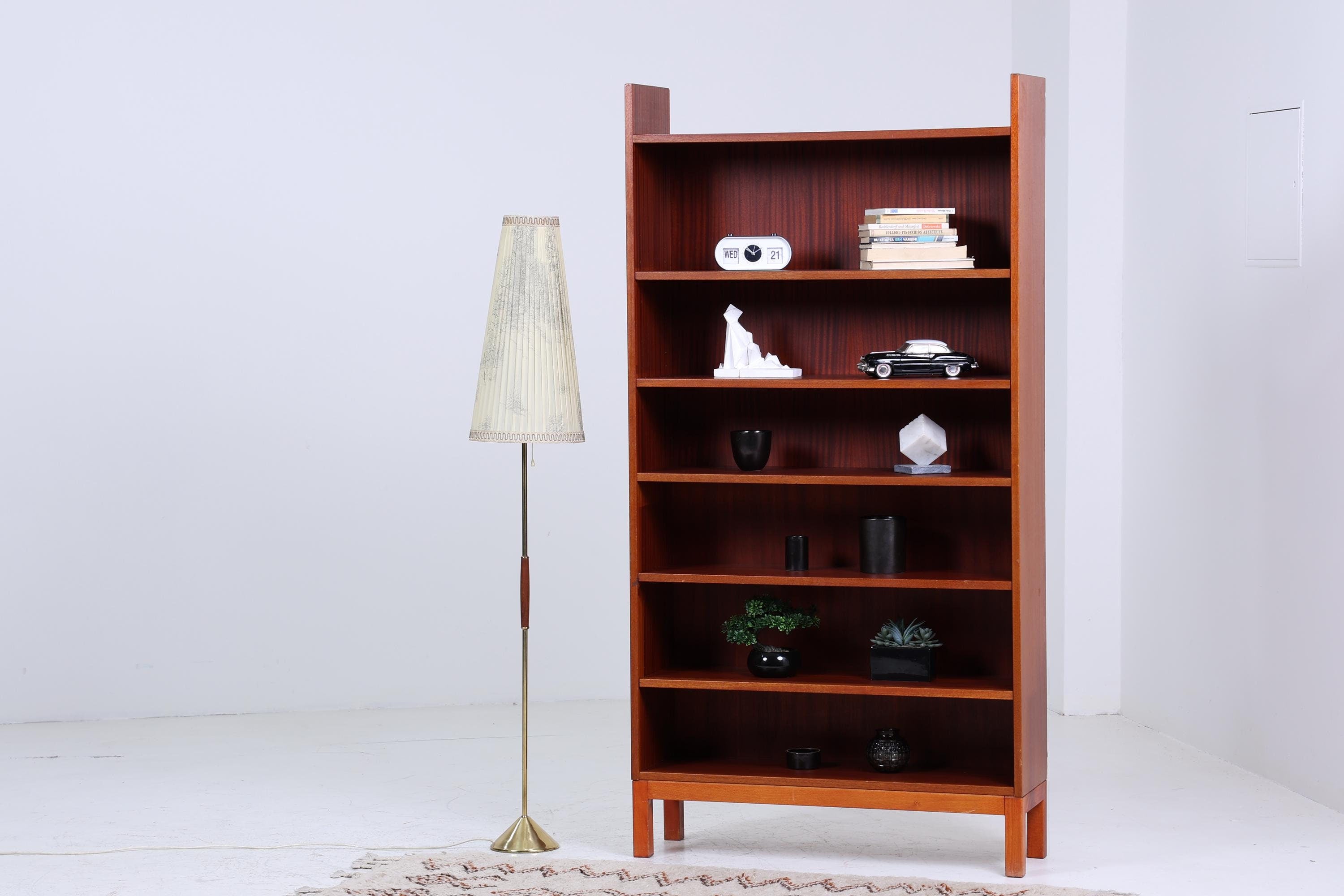 Vintage Mahagoni Bücherregal | Mid Century Regal | 60er Retro Holz Aufbewahrung