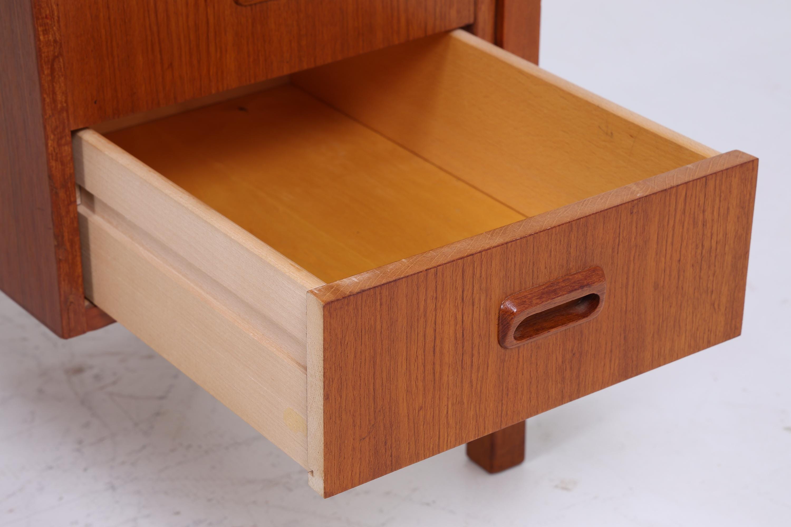 Vintage Teak Schreibtisch | Mid Century 60er Jahre Schubladen Arbeitstisch Bürotisch Tisch Retro Holz