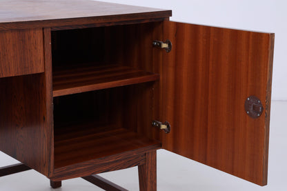 Vintage Schreibtisch 60er Jahre | Mid Century Palisander Arbeitstisch Bürotisch Schwebetisch Frei Tisch Retro Holz Design