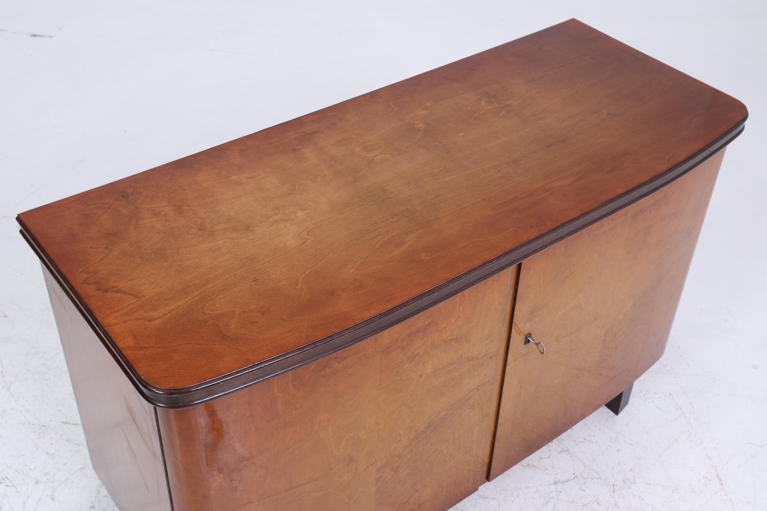 Vintage Kommode 60er | Mid Century Hochglanz Schrank | Retro Holz Aufbewahrung