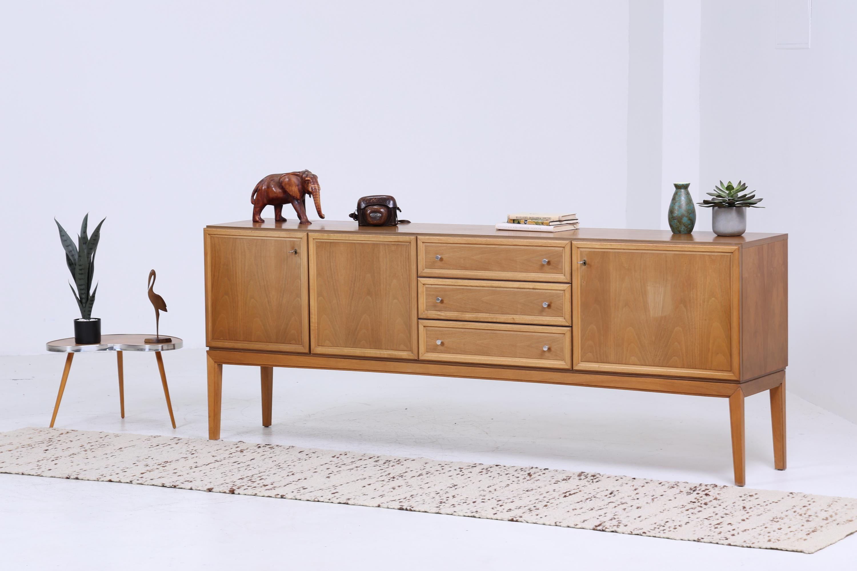 Palette Möbelwerk Sideboard 70er Jahre | Mid Century Nussbaum TV Board Schubladen Anrichte Schrank Retro 60er Holz Aufbewahrung