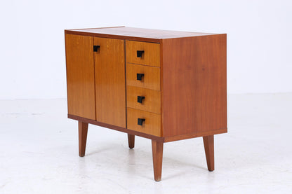 Vintage Nussbaum Kommode 60er | Mid Century Schubladen Schrank | Retro Holz Aufbewahrung