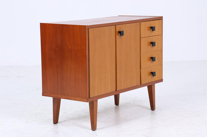 Vintage Nussbaum Kommode 60er | Mid Century Schubladen Schrank | Retro Holz Aufbewahrung