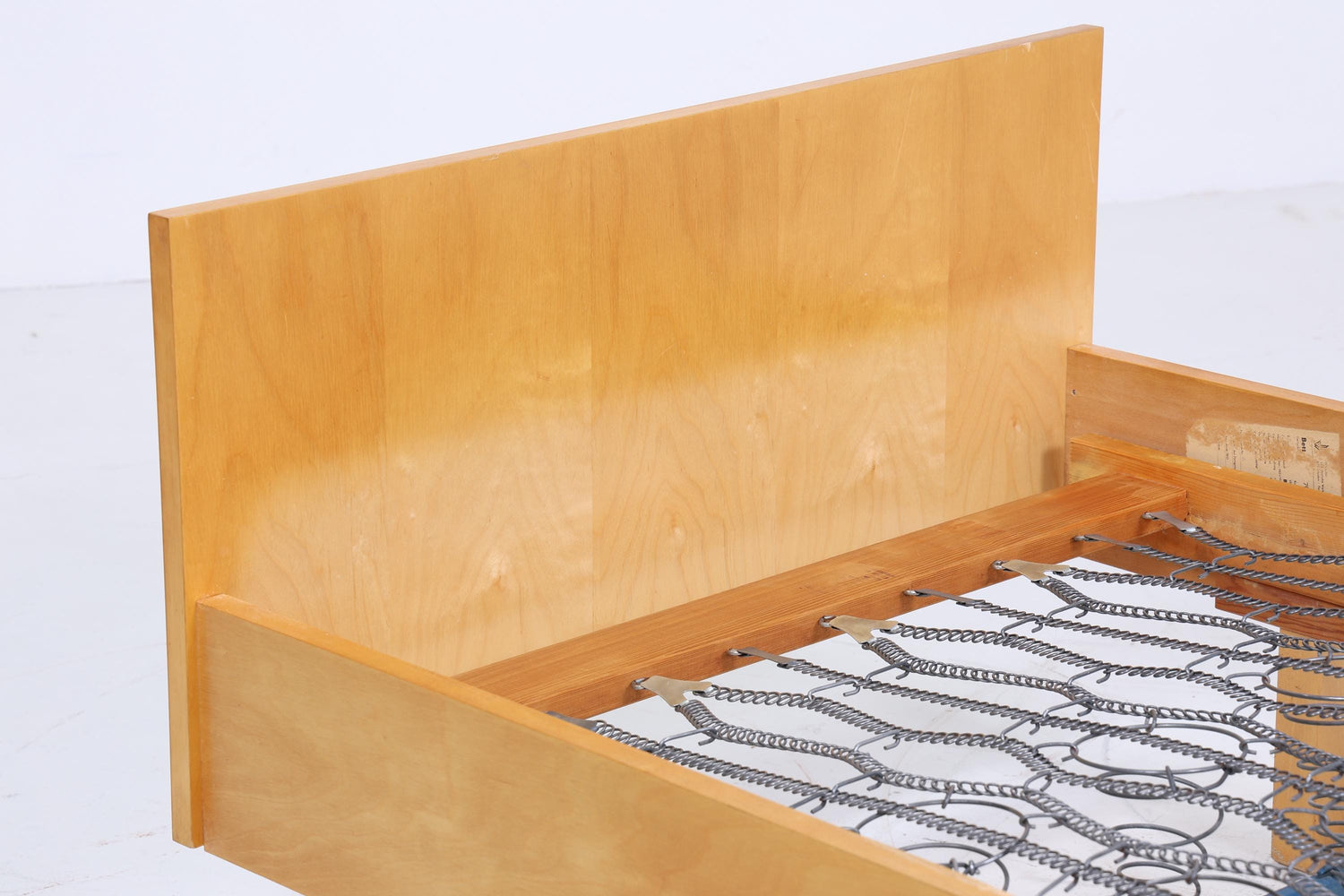 Vintage Bett 60er Jahre | Mid Century Federkernbett Bettgestell Daybed Tagesbett Holz Retro 70er 2/2