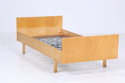 Vintage Bett 60er Jahre | Mid Century Federkernbett Bettgestell Daybed Tagesbett Holz Retro 70er 1/2