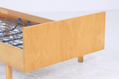 Vintage Bett 60er Jahre | Mid Century Federkernbett Bettgestell Daybed Tagesbett Holz Retro 70er 1/2