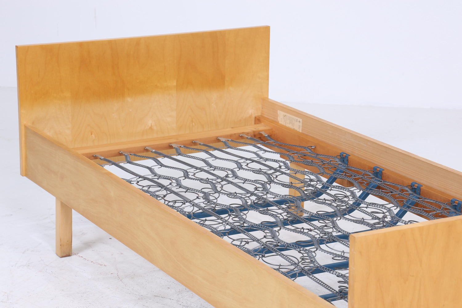 Vintage Bett 60er Jahre | Mid Century Federkernbett Bettgestell Daybed Tagesbett Holz Retro 70er 1/2