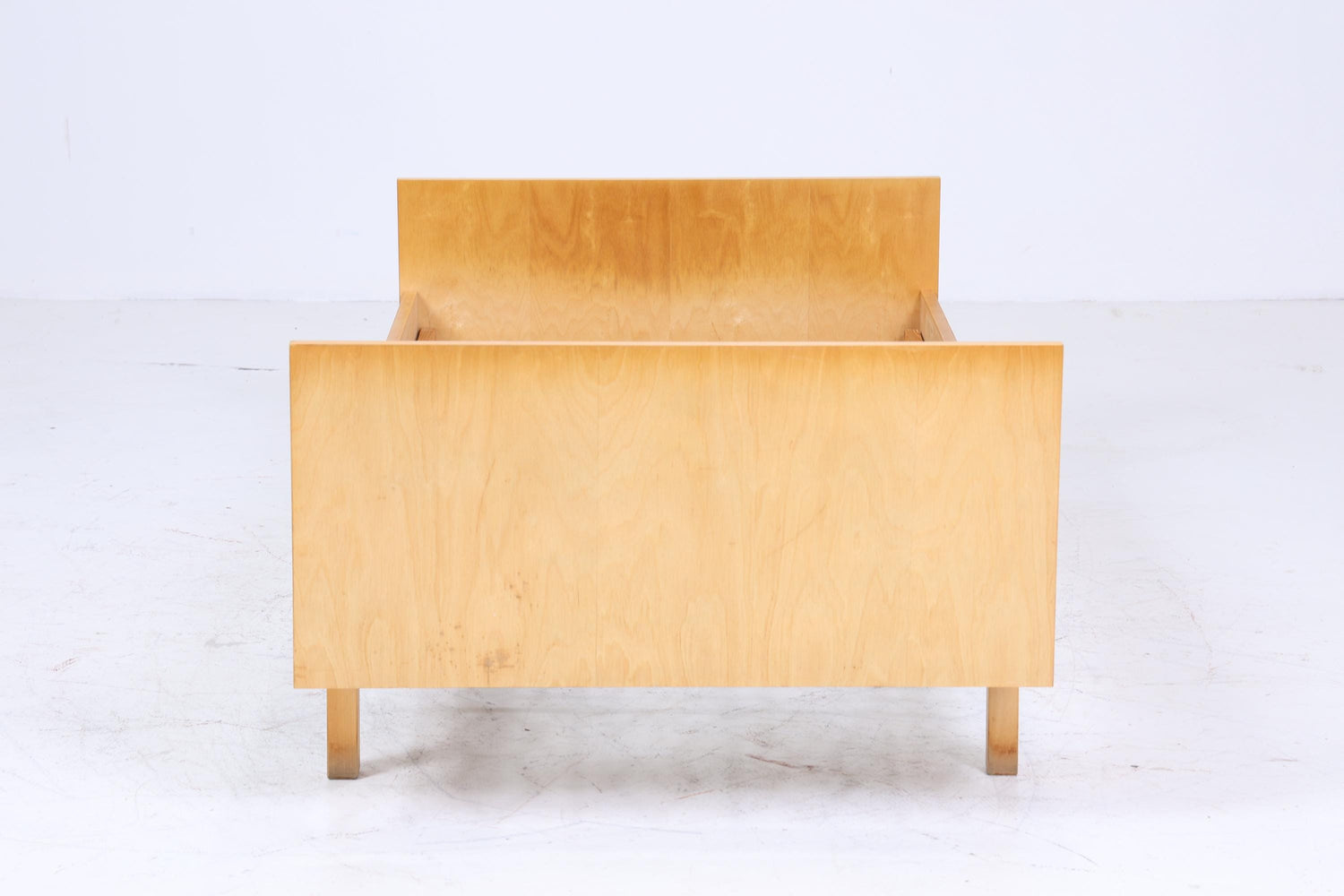 Vintage Bett 60er Jahre | Mid Century Federkernbett Bettgestell Daybed Tagesbett Holz Retro 70er 1/2