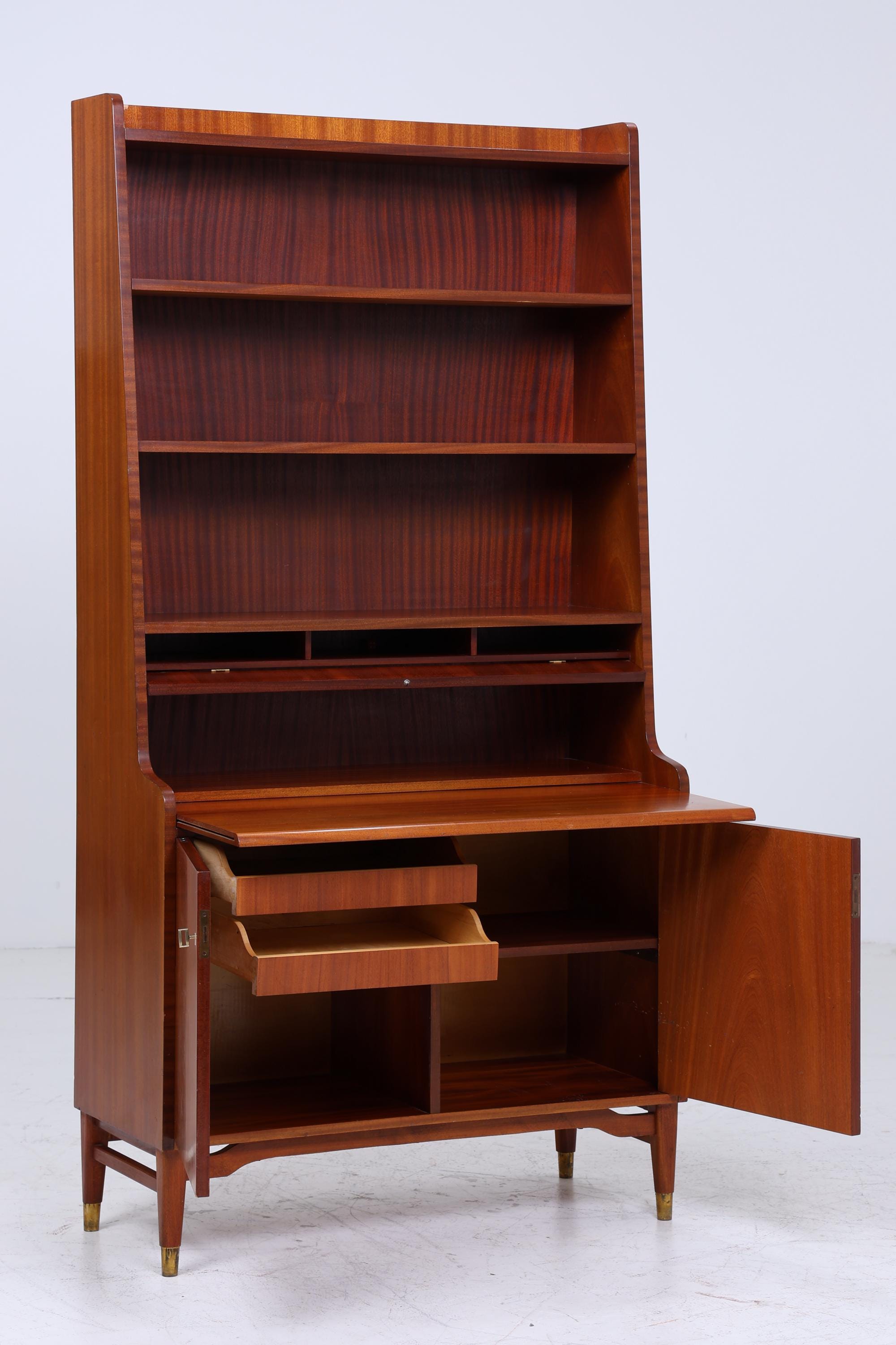 Vintage Regal 60er Jahre | Mid Century Bücherregal Schreibtisch Sekretär Retro Holz Aufbewahrung