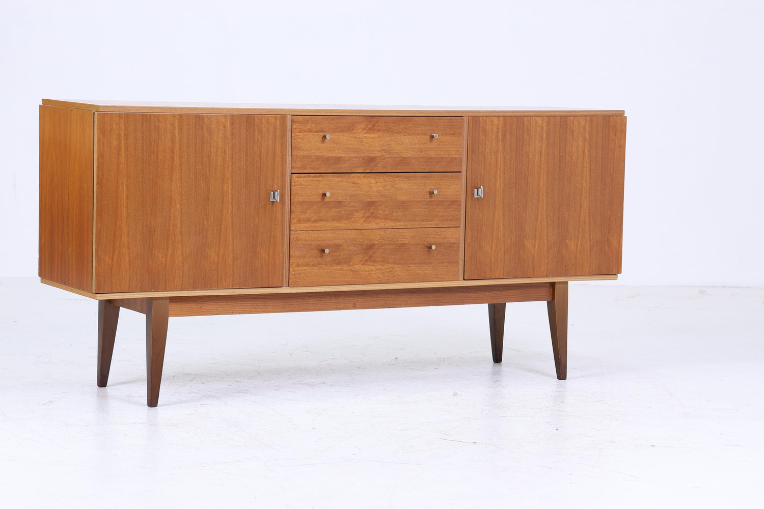 Mid Century Sideboard 60er Jahre | Mid Century Schubladen Anrichte Holz Aufbewahrung