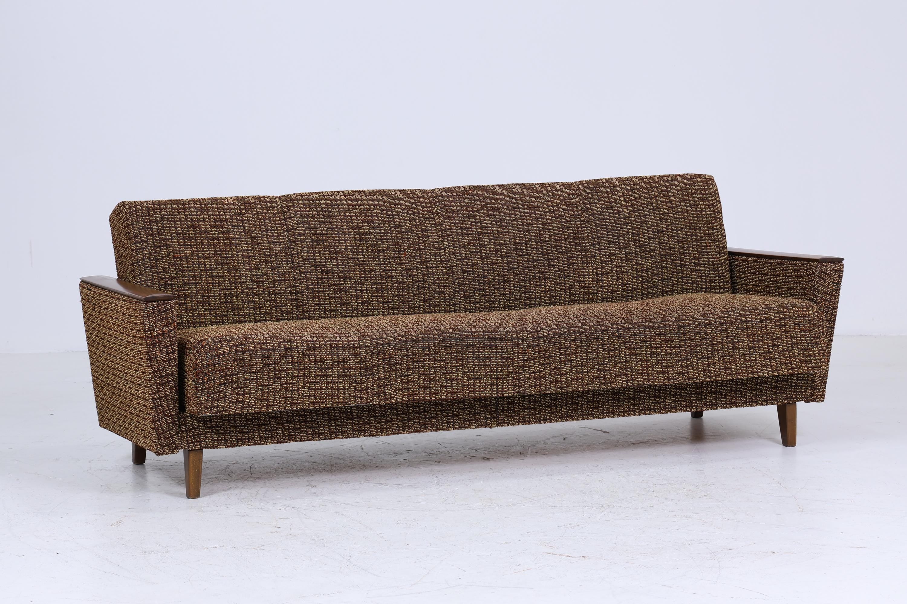 Vintage Sofa 60er Jahre | Mid Century Klapp  Couch Stoff Daybed Lounge Retro 70er