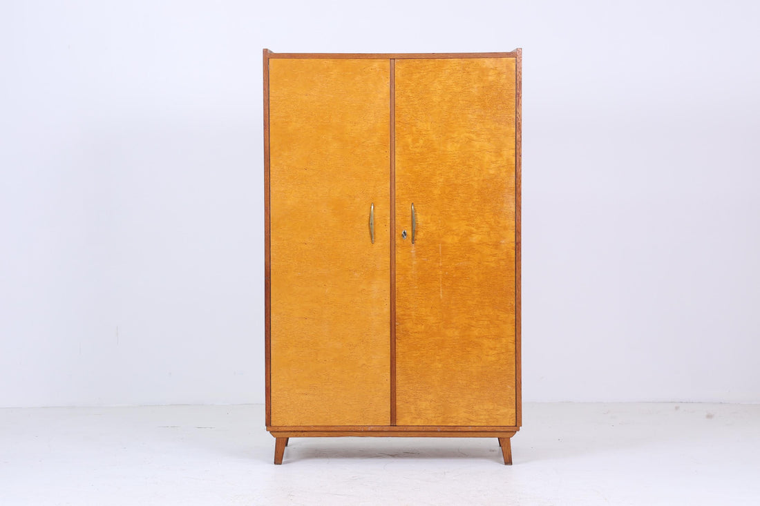 Vintage Wäscheschrank 60er Jahre | Mid Century Kleiderschrank Fächerschrank Retro Holz Schubladen Aufbewahrung