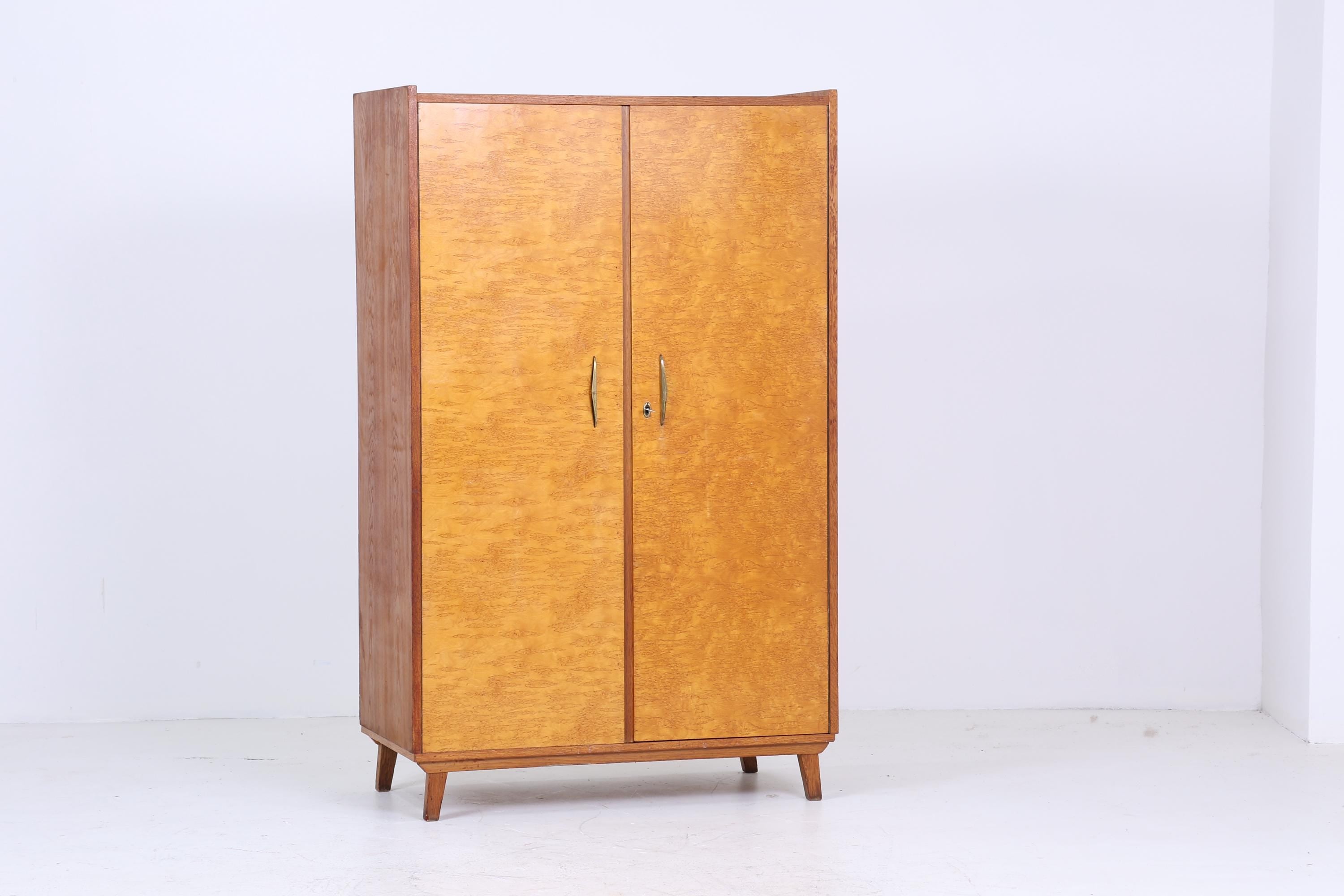 Vintage Wäscheschrank 60er Jahre | Mid Century Kleiderschrank Fächerschrank Retro Holz Schubladen Aufbewahrung