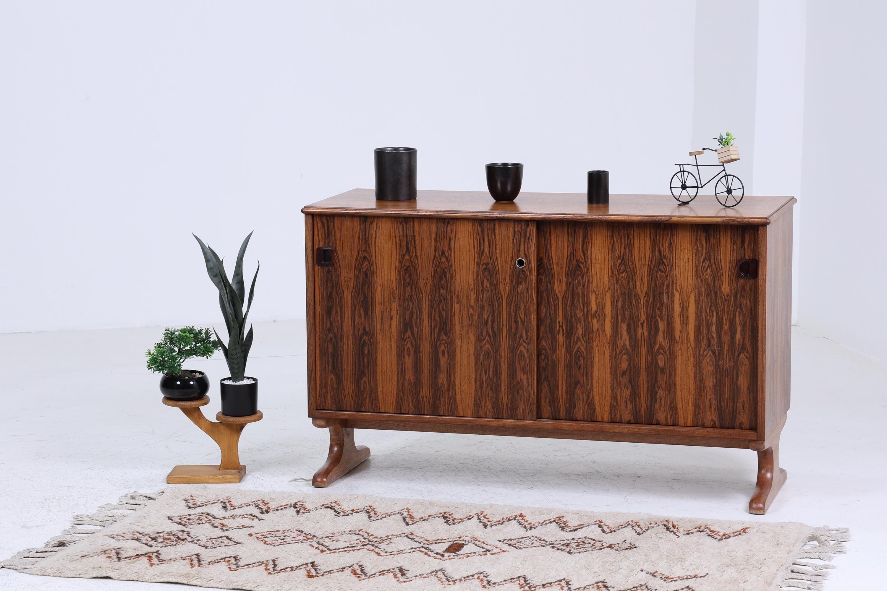 Vintage Kommode 60er | Mid Century Edler Holz Schrank Vintage Flur Holz Aufbewahrung