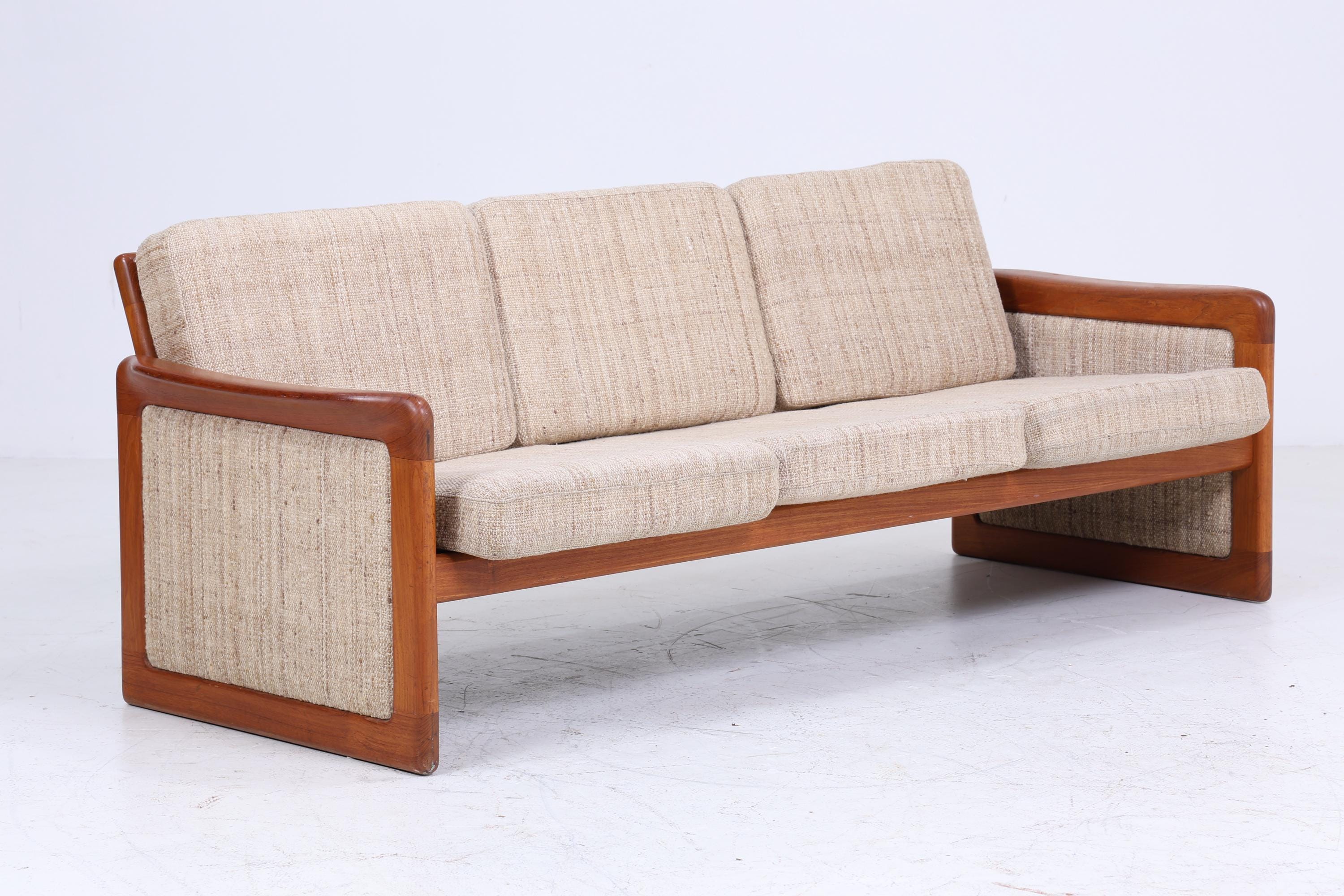 Vintage Teak Sofa von Dyrlund 60er Jahre | Mid Century Couch Stoff Daybed Lounge Retro 70er