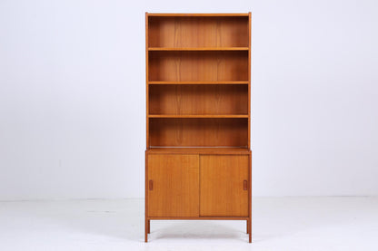 Vintage Teak Regal 60er Jahre | Vintage Regal Holz Schiebetüren | Mid Century Retro Aufbewahrung 2/2