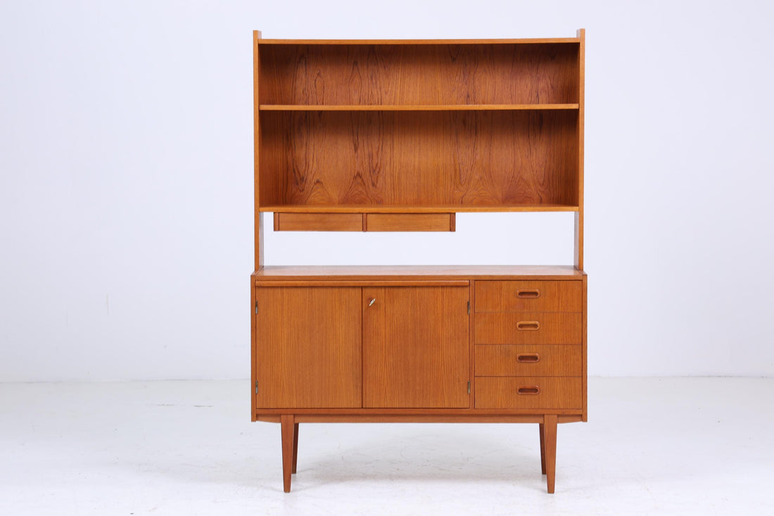Mid Century Teak Schrank 60er Jahre | Vintage Bücherregal Retro Regal Holz Aufbewahrung