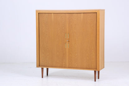 Werner Stehroll Rollladenschrank 60er Jahre | Mid Century Vintage Schrank Bücherschrank Highboard Holz Aufbewahrung Aktenschrank