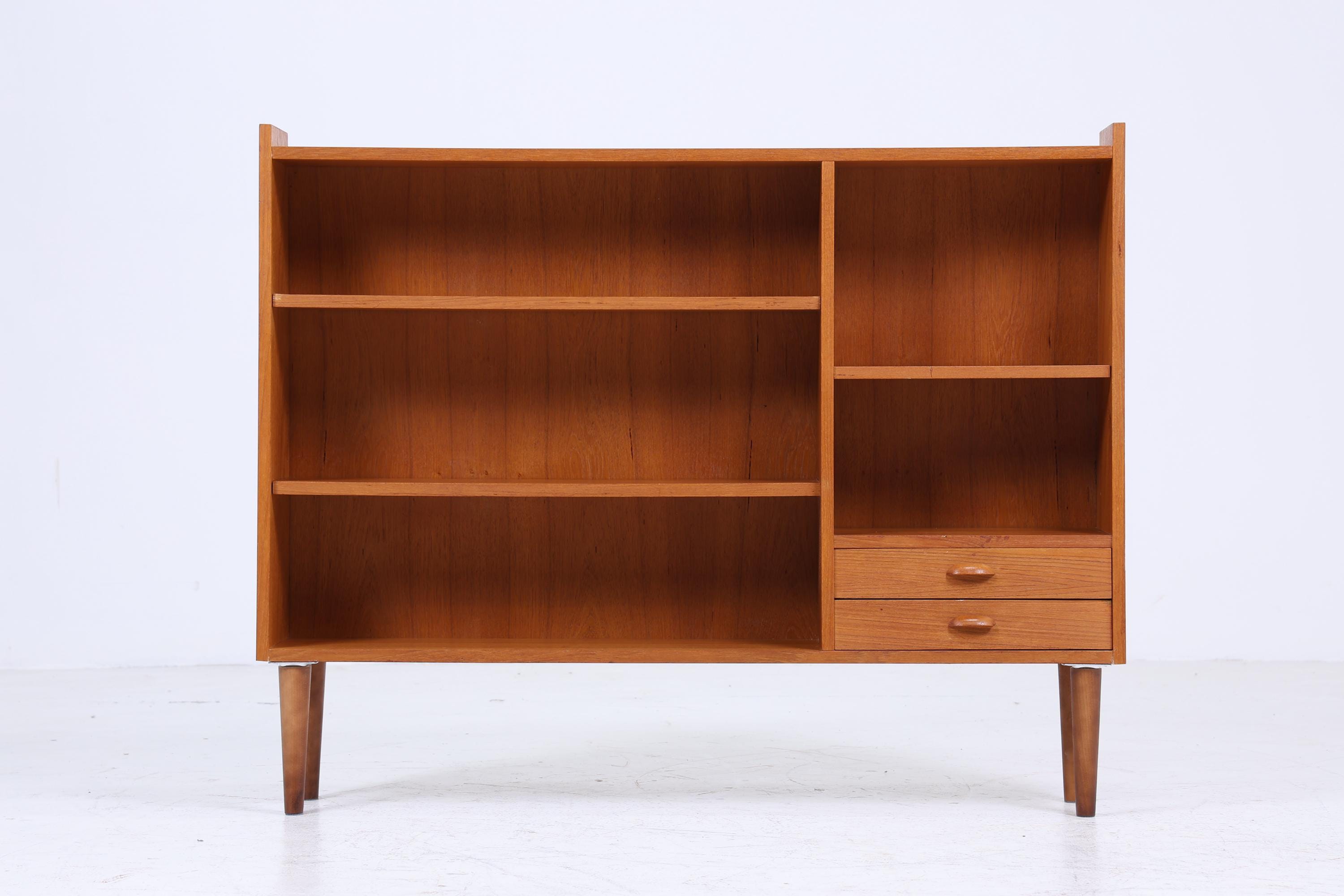 Vintage Teak Regal 60er Jahre | Mid Century Schubladen Vintage Flur BücherregalAufbewahrung Retro Holz