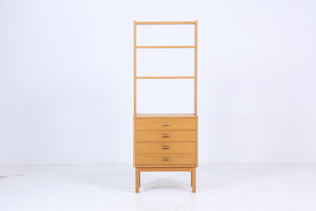 Wunderschönes Vintage Regal | Mid Century Schubladen Bücherregal Schmal | Retro Holz Aufbewahrung 60er 70er Jahre