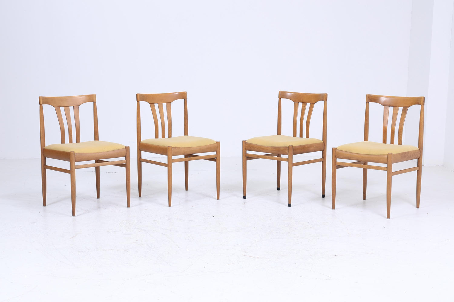 1v4 Vintage Holz Stühle aus den 60ern | Mid Century Küchen Stuhl Esszimmerstühle Vintage Retro