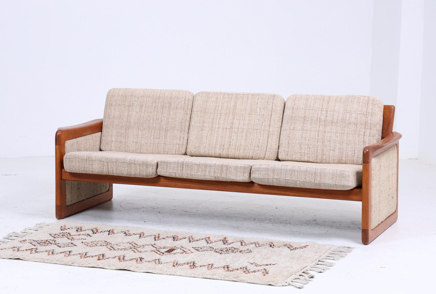 Vintage Teak Sofa von Dyrlund 60er Jahre | Mid Century Couch Stoff Daybed Lounge Retro 70er