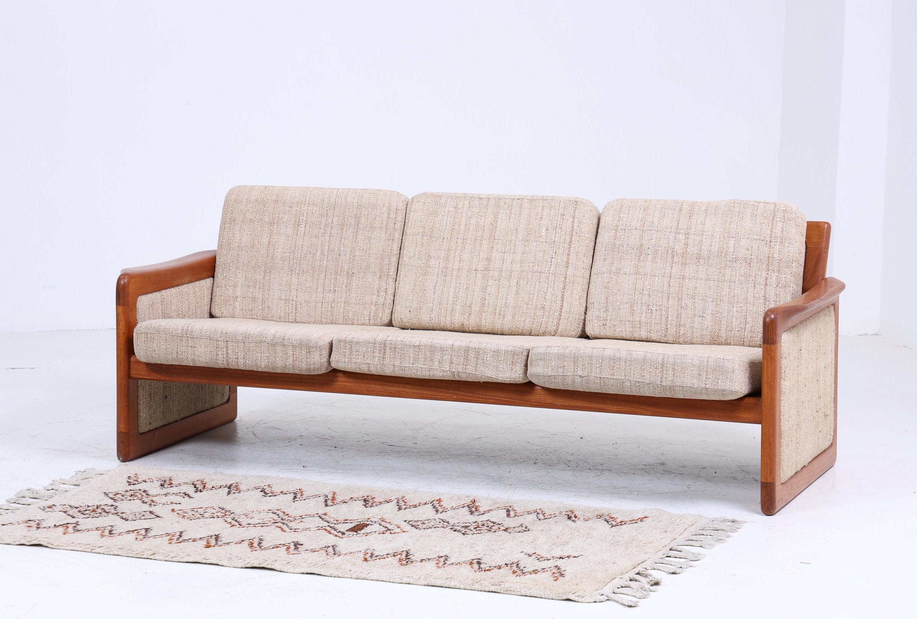 Vintage Teak Sofa von Dyrlund 60er Jahre | Mid Century Couch Stoff Daybed Lounge Retro 70er