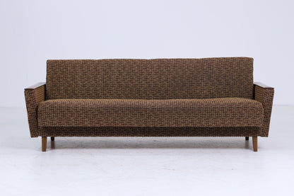 Vintage Sofa 60er Jahre | Mid Century Klapp  Couch Stoff Daybed Lounge Retro 70er