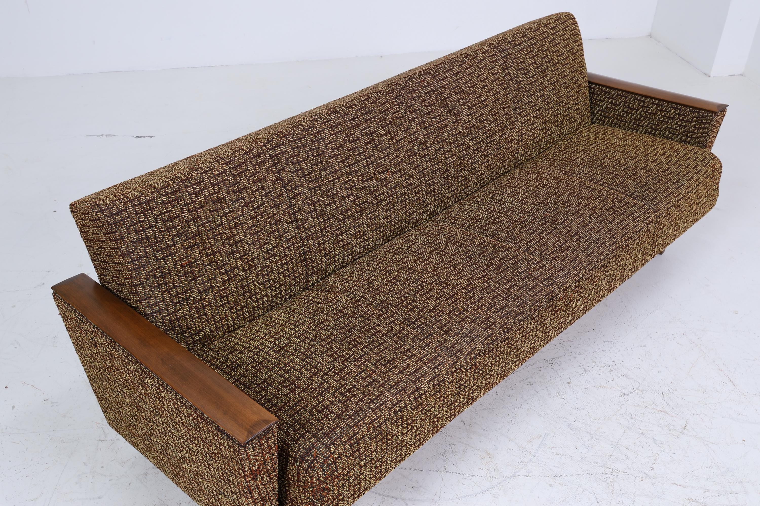 Vintage Sofa 60er Jahre | Mid Century Klapp  Couch Stoff Daybed Lounge Retro 70er