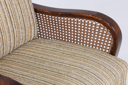 Eleganter Chippendale Sessel aus den 1930ern – Originalbezug, Wiener Geflecht &amp; Federkern | Vintage Art Deco Lounge-Sessel