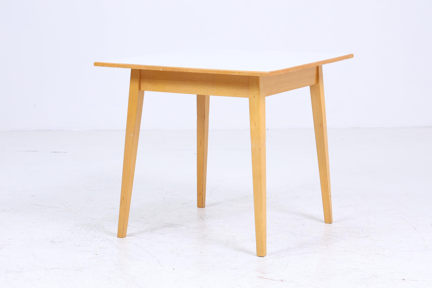 Kleiner Vintage Küchentisch 60er Jahre | Mid Century Esstisch Tisch Retro 70er Holz Resopal