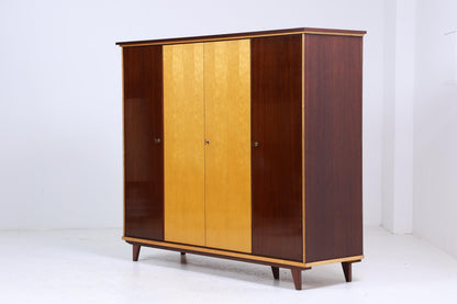 Großer Vintage Kleiderschrank | Mid Century Wäscheschrank | 60er Jahre Schrank | mit Fächern &amp; Kleiderstangen