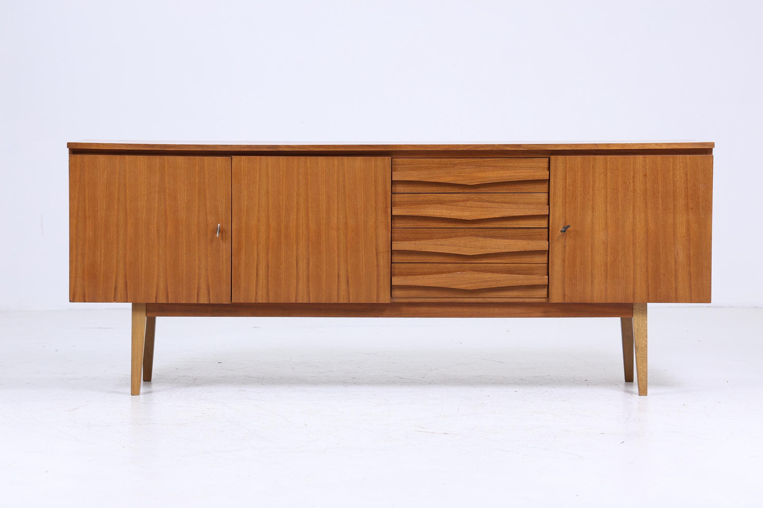 Mid Century Sideboard 60er Jahre | Vintage Schubladen Anrichte Holz Aufbewahrung