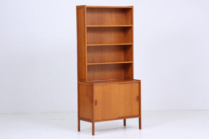 Vintage Teak Regal 60er Jahre | Vintage Regal Holz Schiebetüren | Mid Century Retro Aufbewahrung 2/2