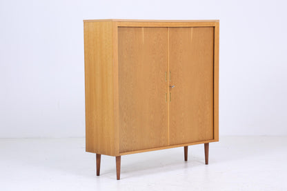 Werner Stehroll Rollladenschrank 60er Jahre | Mid Century Vintage Schrank Bücherschrank Highboard Holz Aufbewahrung Aktenschrank