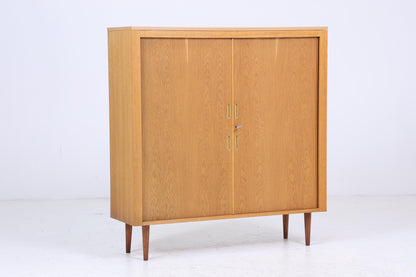 Werner Stehroll Rollladenschrank 60er Jahre | Mid Century Vintage Schrank Bücherschrank Highboard Holz Aufbewahrung Aktenschrank